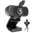 Adesso Webcam 1080p CyberTrack K1 2.1MP Dual Mics with Noise Cancelling Pan/Tilt Tripod Mountable PC/Mac - Black