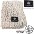 24 Hr Express Ship - Heather Cable Knit Chenille Blanket, 50x60, with Lasered logo patch